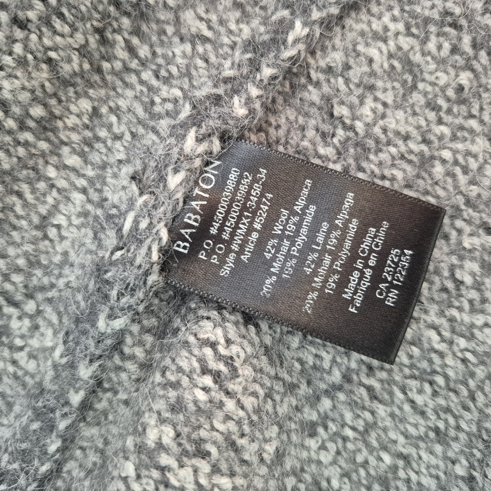 Babaton Aritzia Women's Grey Italian Wool Mohair Blend Knit Caridgan Size Small - Picture 6 of 6